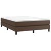 Cama Doble | Cama Box Spring | Cama Para Adultos Con Colchón Cuero Sintético Marrón 140x200cm Cfw978283