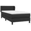 Cama Individual | Cama Box Spring | Cama Para Adultos Con Colchón Cuero Sintético Negro 100x200 Cm Cfw328048