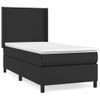 Cama Individual | Cama Box Spring | Cama Para Adultos Con Colchón Cuero Sintético Negro 100x200 Cm Cfw800431