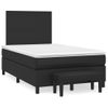 Cama Matrimonial | Cama Para Adultos | Cama Box Spring Con Colchón Cuero Sintético Negro 120x190 Cm Cfw968303