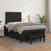 Cama Matrimonial | Cama Para Adultos | Cama Box Spring Con Colchón Cuero Sintético Negro 120x190 Cm Cfw968303