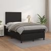 Cama Matrimonial | Cama Para Adultos | Cama Box Spring Con Colchón Cuero Sintético Negro 120x190 Cm Cfw916145