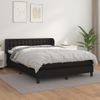 Cama Doble | Cama Box Spring | Cama Para Adultos Con Colchón Cuero Sintético Negro 140x190 Cm Cfw895890