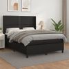 Cama Doble | Cama Box Spring | Cama Para Adultos Con Colchón Cuero Sintético Negro 140x190 Cm Cfw971409