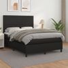 Cama Doble | Cama Box Spring | Cama Para Adultos Con Colchón Cuero Sintético Negro 140x190 Cm Cfw995125