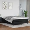 Cama Doble | Cama Box Spring | Cama Para Adultos Con Colchón Cuero Sintético Negro 140x190 Cm Cfw774052