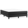 Cama Doble | Cama Box Spring | Cama Para Adultos Con Colchón Cuero Sintético Negro 140x190 Cm Cfw774052