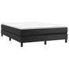 Cama Doble | Cama Box Spring | Cama Para Adultos Con Colchón Cuero Sintético Negro 140x190 Cm Cfw774052