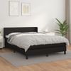 Cama Doble | Cama Box Spring | Cama Para Adultos Con Colchón Cuero Sintético Negro 140x190 Cm Cfw292800