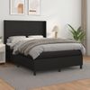 Cama Doble | Cama Box Spring | Cama Para Adultos Con Colchón Cuero Sintético Negro 140x190 Cm Cfw686578