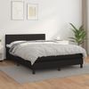 Cama Doble | Cama Box Spring | Cama Para Adultos Con Colchón Cuero Sintético Negro 140x190 Cm Cfw750662