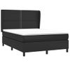 Cama Doble | Cama Box Spring | Cama Para Adultos Con Colchón Cuero Sintético Negro 140x200cm Cfw161652