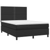 Cama Doble | Cama Box Spring | Cama Para Adultos Con Colchón Cuero Sintético Negro 140x200cm Cfw557832