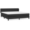 Cama Doble | Cama Box Spring | Cama Para Adultos Con Colchón Cuero Sintético Negro 160x200 Cm Cfw281901