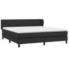 Cama Doble | Cama Box Spring | Cama Para Adultos Con Colchón Cuero Sintético Negro 160x200 Cm Cfw281901