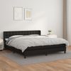 Cama Doble | Cama Box Spring | Cama Para Adultos Con Colchón Cuero Sintético Negro 160x200 Cm Cfw359626