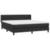 Cama Doble | Cama Box Spring | Cama Para Adultos Con Colchón Cuero Sintético Negro 160x200 Cm Cfw359626