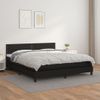 Cama Doble | Cama Box Spring | Cama Para Adultos Con Colchón Cuero Sintético Negro 180x200 Cm Cfw985675