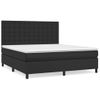 Cama Doble | Cama Box Spring | Cama Para Adultos Con Colchón Cuero Sintético Negro 180x200 Cm Cfw363653