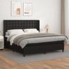 Cama Doble | Cama Box Spring | Cama Para Adultos Con Colchón Cuero Sintético Negro 180x200 Cm Cfw657837