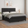 Cama Doble | Cama Box Spring | Cama Para Adultos Con Colchón Cuero Sintético Negro 180x200 Cm Cfw620720