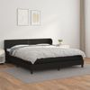 Cama Doble | Cama Box Spring | Cama Para Adultos Con Colchón Cuero Sintético Negro 180x200 Cm Cfw211631