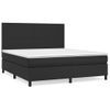 Cama Doble | Cama Box Spring | Cama Para Adultos Con Colchón Cuero Sintético Negro 180x200 Cm Cfw463675