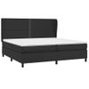 Cama Doble | Cama Box Spring | Cama Para Adultos Con Colchón Cuero Sintético Negro 200x200 Cm Cfw747890