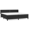 Cama Doble | Cama Box Spring | Cama Para Adultos Con Colchón Cuero Sintético Negro 200x200 Cm Cfw976254