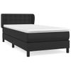 Cama Individual | Cama Box Spring | Cama Para Adultos Con Colchón Cuero Sintético Negro 80x200 Cm Cfw898553