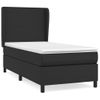 Cama Individual | Cama Box Spring | Cama Para Adultos Con Colchón Cuero Sintético Negro 80x200 Cm Cfw124911