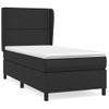 Cama Individual | Cama Box Spring | Cama Para Adultos Con Colchón Cuero Sintético Negro 80x200 Cm Cfw726791