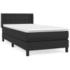 Cama Individual | Cama Box Spring | Cama Para Adultos Con Colchón Cuero Sintético Negro 80x200 Cm Cfw946023