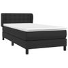 Cama Individual | Cama Box Spring | Cama Para Adultos Con Colchón Cuero Sintético Negro 90x190 Cm Cfw358078