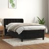 Cama Individual | Cama Para Adultos | Cama Box Spring Con Colchón Cuero Sintético Negro 90x190 Cm Cfw185400