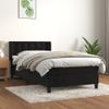 Cama Individual | Cama Para Adultos | Cama Box Spring Con Colchón Cuero Sintético Negro 90x190 Cm Cfw666435