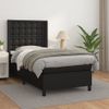 Cama Individual | Cama Box Spring | Cama Para Adultos Con Colchón Cuero Sintético Negro 90x190 Cm Cfw558987