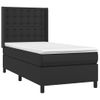 Cama Individual | Cama Box Spring | Cama Para Adultos Con Colchón Cuero Sintético Negro 90x190 Cm Cfw558987