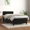 Cama Individual | Cama Box Spring | Cama Para Adultos Con Colchón Cuero Sintético Negro 90x190 Cm Cfw702771