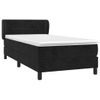 Cama Individual | Cama Box Spring | Cama Para Adultos Con Colchón Cuero Sintético Negro 90x190 Cm Cfw251019