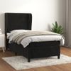 Cama Individual | Cama Box Spring | Cama Para Adultos Con Colchón Cuero Sintético Negro 90x190 Cm Cfw902267