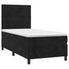 Cama Individual | Cama Box Spring | Cama Para Adultos Con Colchón Cuero Sintético Negro 90x190 Cm Cfw344248