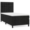 Cama Para Adulto | Cama Individual | Cama Box Spring Con Colchón Cuero Sintético Negro 90x190 Cm Cfw863842