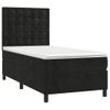 Cama Para Adulto | Cama Individual | Cama Box Spring Con Colchón Cuero Sintético Negro 90x190 Cm Cfw863842