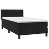 Cama Individual | Cama Box Spring | Cama Para Adultos Con Colchón Cuero Sintético Negro 90x190 Cm Cfw458423