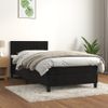 Cama Individual | Cama Box Spring | Cama Para Adultos Con Colchón Cuero Sintético Negro 90x190 Cm Cfw809135