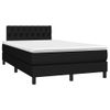 Cama Matrimonial | Cama Para Adultos | Cama Box Spring Con Colchón Led Tela Negro 120x200 Cm Cfw511299