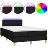 Cama Doble | Cama Box Spring | Cama Para Adultos Con Colchón Led Tela Negro 120x200 Cm Cfw974119