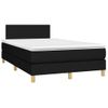 Cama Doble | Cama Box Spring | Cama Para Adultos Con Colchón Led Tela Negro 120x200 Cm Cfw974119