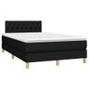 Cama Matrimonial | Cama Para Adultos | Cama Box Spring Con Colchón Led Tela Negro 120x200 Cm Cfw769493